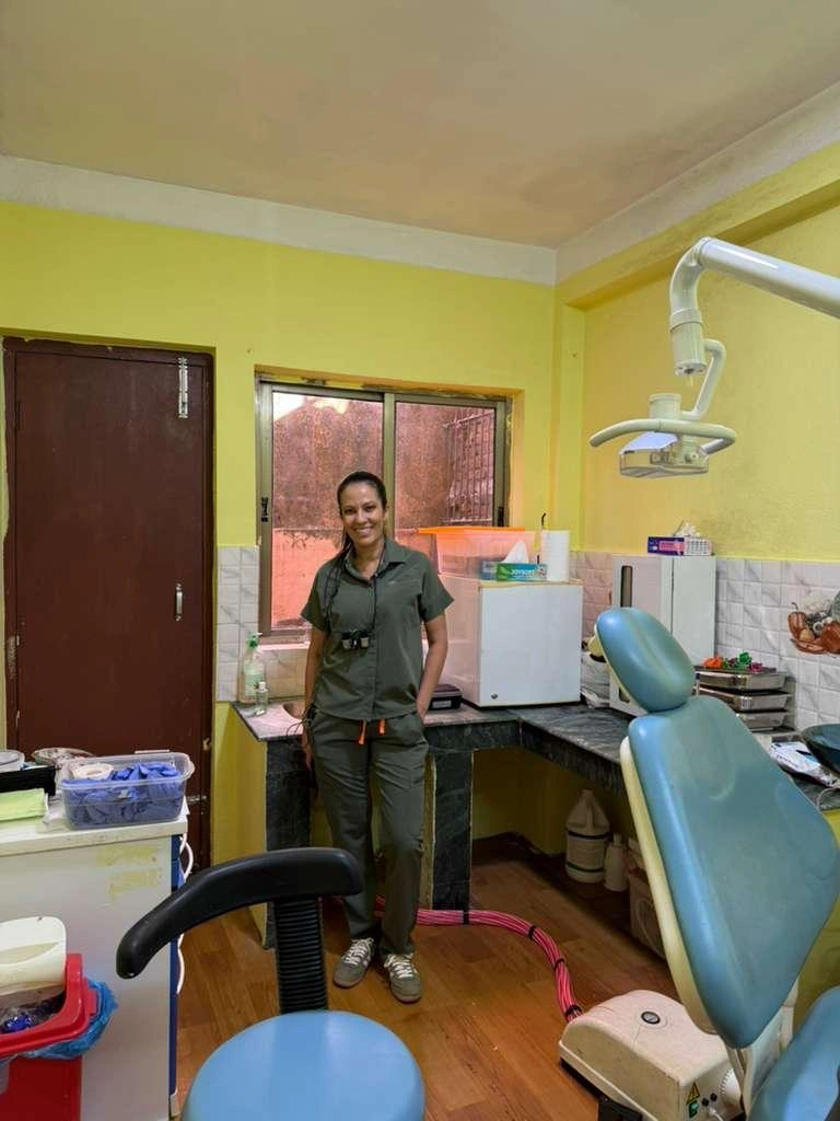 Sylvana Chimenti in the clinic where she volunteered in Nepal